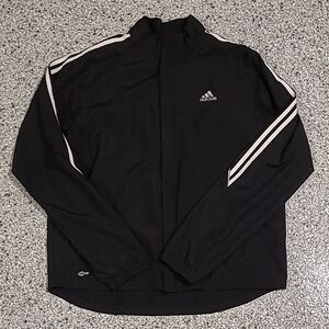 Adidas Men's Black Windbreaker Jacket Size Large